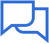 Overlapping chat bubbles vector icon
